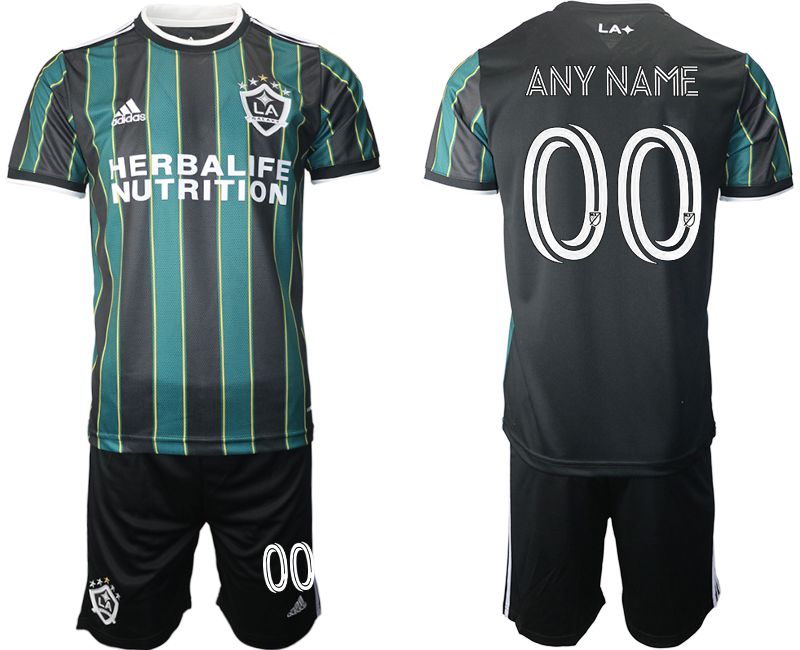 Men 2021-2022 Club Los Angeles Galaxy away black customized Adidas Soccer Jersey->los angeles galaxy jersey->Soccer Club Jersey